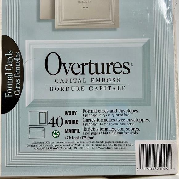 First Base Overtures Embossed Invitation Card - Picture 4 of 7